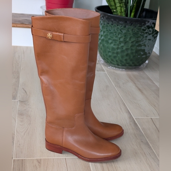 Tory Burch Shoes - TORY BURCH Everly Strap Riding Boots Sierra 